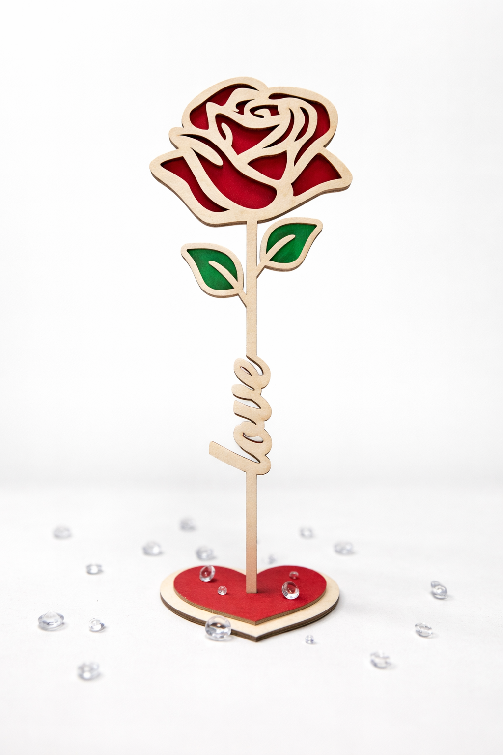 Freestanding Wooden Rose Gift