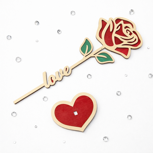 Freestanding Wooden Rose Gift