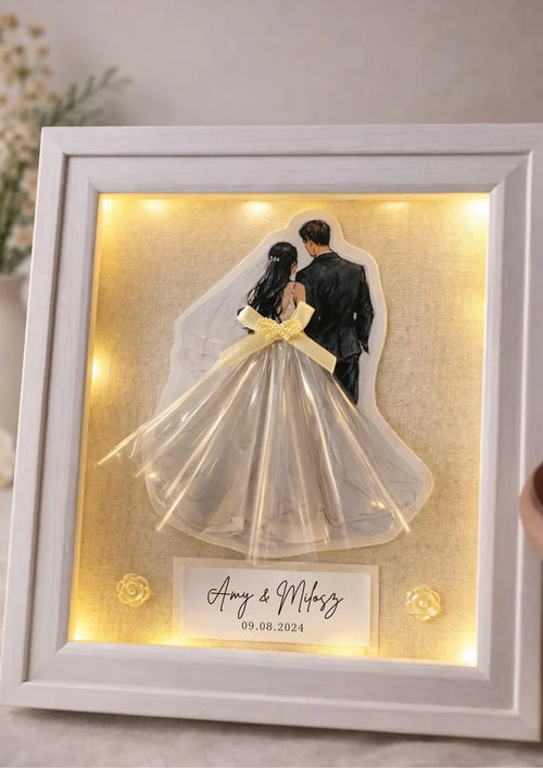 Personalised Wedding Money Gift Frame with LED Lights